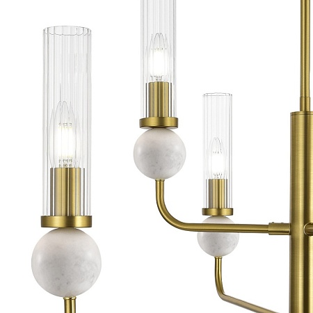 Светильник подвесной ST-Luce латунь/прозрачный E14 6*40W SL1244.303.06 - фото