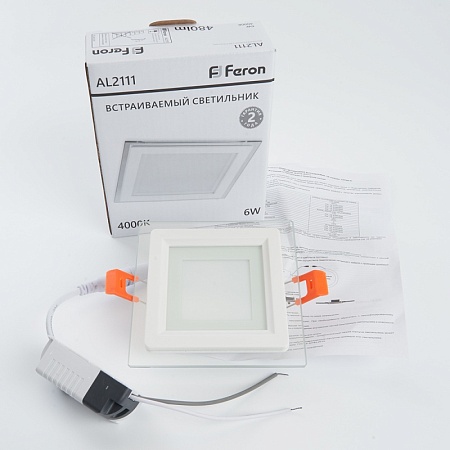 Светодиодный светильник Feron AL2111 встраиваемый 6W 4000K белый - фото