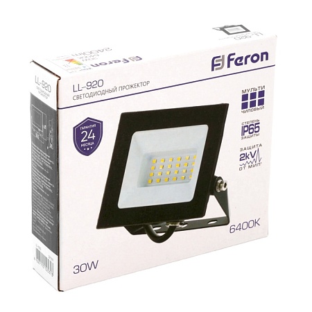 Светодиодный прожектор Feron LL-920 IP65 30W 6400K - фото