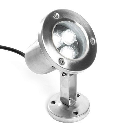 Светодиодный прожектор подводный Feron LL-822, 3W, AC/DC24V, низковольтный, 6400K, металлик, 80*80*130mm, IP68 - фото