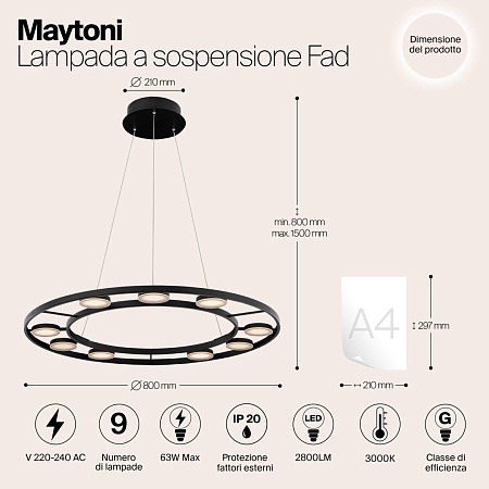 Подвесной светильник Maytoni Fad MOD070PL-L63B3K - фото