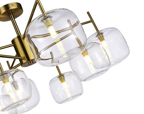 Люстра потолочная ST-Luce Латунь/Прозрачный G9 8*5W SL1049.302.08 - фото