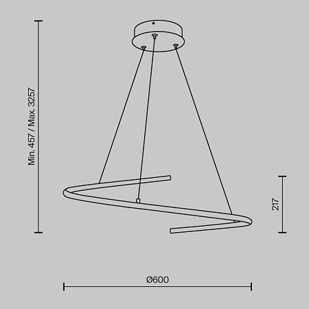 Подвесной светильник Maytoni Curve MOD242PL-L33BSK - фото