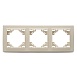 Рамка 3-местная горизонтальная, STEKKER, PFR00-9003-02  серия Эрна, слоновая кость - фото