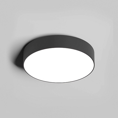 DK2850-BK Накладной светильник TAB 24 Вт, LED 3000K/4000K/6500K, IP 20, d160mm, черный, алюминий/акрил - фото