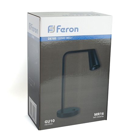 Светильник под лампу Feron DE185 BELL 35W, 230V, GU10, черный - фото