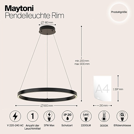 Подвесной светильник Maytoni Rim MOD058PL-L32B3K - фото
