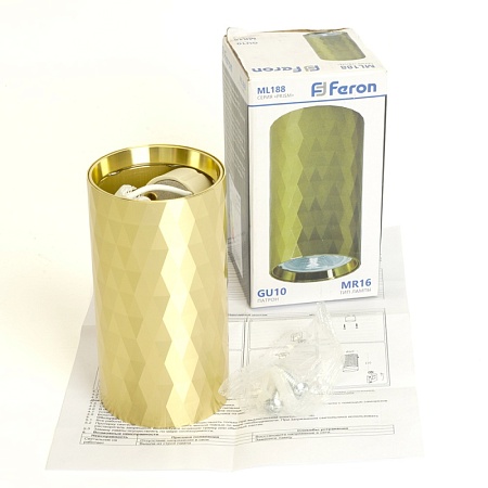 Светильник потолочный Feron ML188 Barrel PRISM MR16 GU10 35W 230V, золото - фото