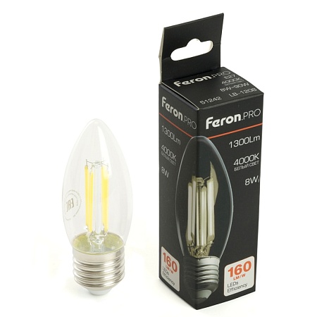 Лампа светодиодная Feron.PRO LB-1208 Свеча E27 1300LM 8W 175-265V 4000K - фото
