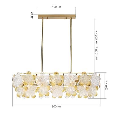 Светильник подвесной ST-Luce золотистый/Прозрачный, январный E14 8*60W SL6240.203.08 - фото