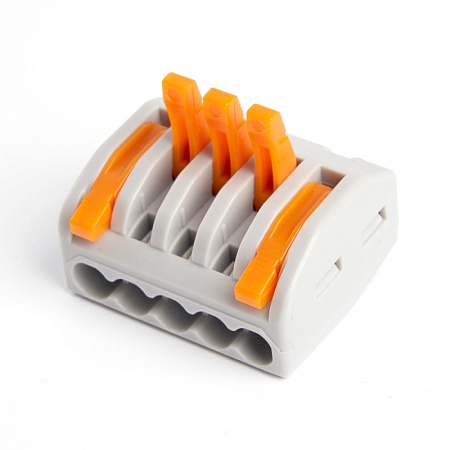 Клемма строительно-монтажная 5-проводная STEKKER, LD222-615 - фото