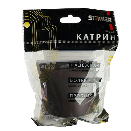 Кабельный вывод (механизм), STEKKER, серия Катрин, шоколад, GLS00-7116-04 - фото