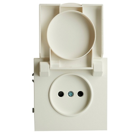 Розетка 1-местная с крышкой с защ. штор, STEKKER, с/з, 250В, 16А, серия Эмили, RST16-5112-05, черный уголь, soft touch - фото