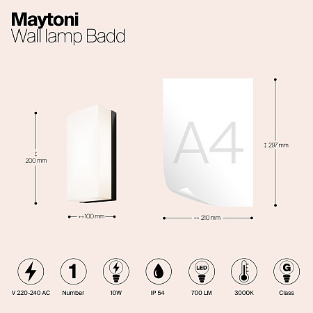 Настенный светильник (бра) Outdoor Badd O454WL-L10GF3K - фото