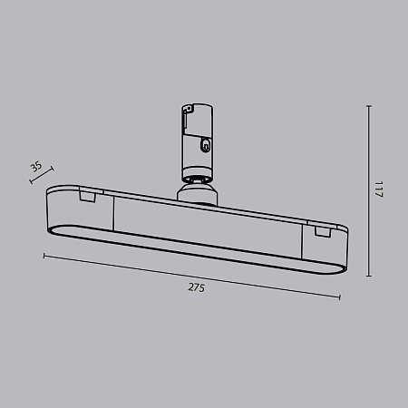 Трековая система Technical гибкая на стену чёрная 150x150x150 TS-Z-150-TR202-1-10W3K-B