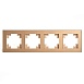 Рамка 4-местная, стекло, STEKKER GFR00-7004-08, серия Катрин, золото - фото