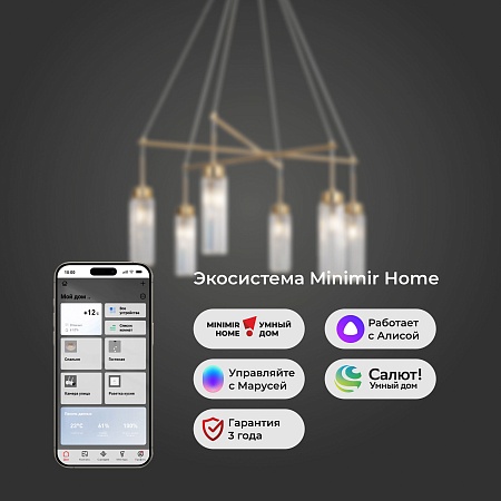 Подвесной светильник Eurosvet 60163/6 латунь - фото