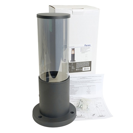 Светильник садово-парковый Feron DH1303, столб,  E27 230V, черный - фото