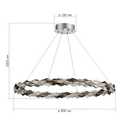 Люстра подвесная ST-Luce Хром/Прозрачно-Дымчатый LED 1*30W 3000K SL6009.113.01 - фото