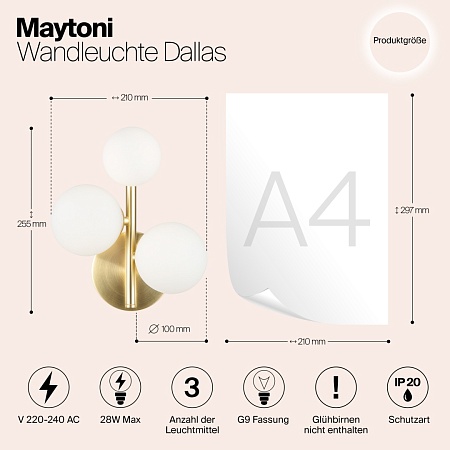 Настенный светильник (бра) Maytoni Dallas MOD545WL-03BS - фото