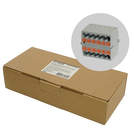 Зажим блочный (групп) для распред.тока нагрузки push-in на 12 точек, сеч 2,5 мм2, 450V, 24А, серый LD580 - фото