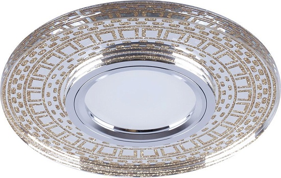 Светильник встраиваемый с LED подсветкой Feron CD981 потолочный MR16 G5.3 прозрачный, золото - фото