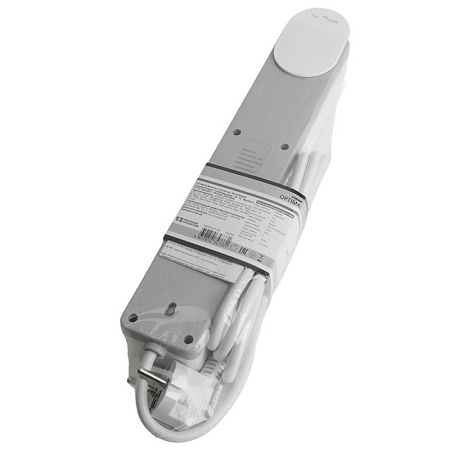 Сетевой фильтр 4-местный с/з STEKKER HM20-41-05 3x1мм2, 5 м, серия Optima, белый - фото