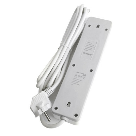 Сетевой фильтр 3-местный с/з STEKKER HM20-31-02 3x1мм2, 1,8 м, серия Optima, белый - фото