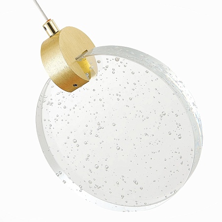 Подвес ST-Luce Золотистый/Прозрачный,С пузырьками воздуха LED 1*3W 3000K SL6104.203.01 - фото