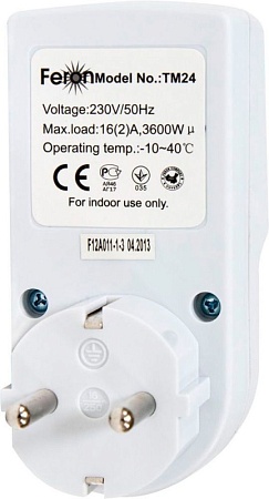 Розетка с таймером Feron TM24 недельная электронная мощность 3500W/16A - фото