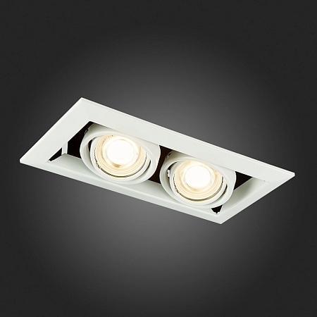 Св-к встр. Черный, Белый GU10 2*50W IP20 L245xW126xH70 220V Без ламп ST250.558.02 - фото