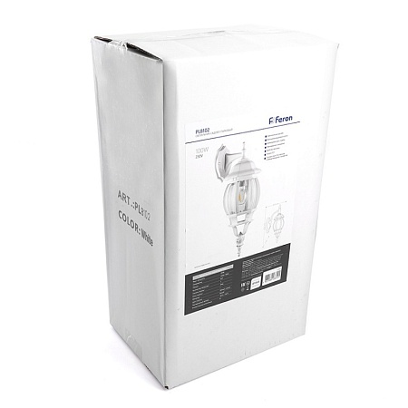 Светильник садово-парковый Feron 8102/PL8102 восьмигранный на стену вниз 100W E27 230V, черное золото - фото