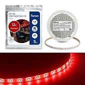 Светодиодная LED лента Feron LS604, 60SMD(2835)/m 4.8W/m 12V IP65 5m красный