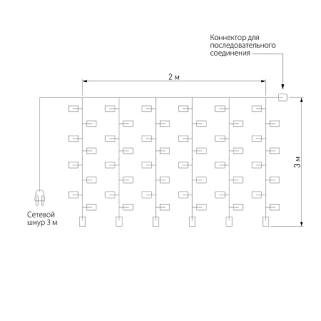 Гирлянда Eurosvet 200-101 белый с эффектом мерцания - фото