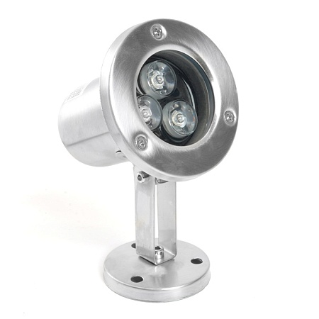 Светодиодный прожектор подводный Feron LL-822, 3W, AC24V, низковольтный, RGB, металлик, 80*80*130mm, IP68 - фото