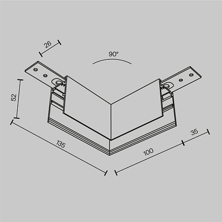 Коннектор угловой Exility накладной белый - фото