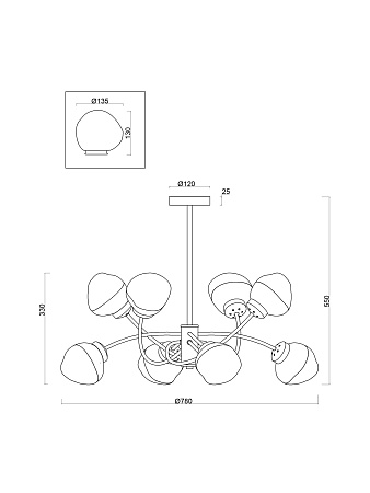 Люстра Freya FR8017PL-08MG - фото