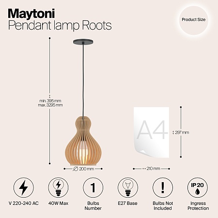 Подвесной светильник Maytoni Roots MOD192PL-01W - фото