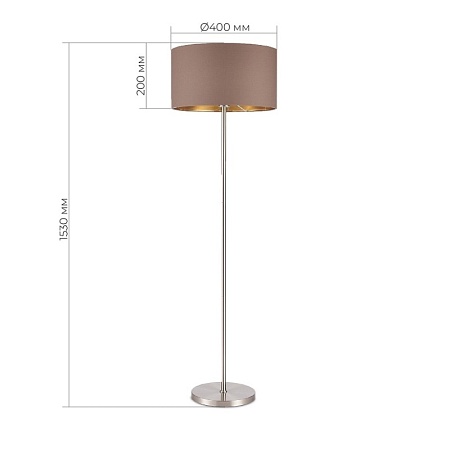 Светильник напольный Никель/Темно-бежевый, Золотистый E27 1*40W SLE300575-01 - фото