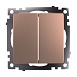 Переключатель2-клавишный (механизм), STEKKER GLS10-7107-02, 250V, 10А, серия Катрин, шампань - фото