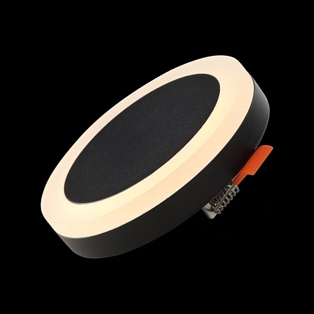 Светильник встраиваемый Черный LED 1*6W 3000K 468Lm Ra>80 120° IP20 D110xH20 170-240V ST104.402.06 - фото