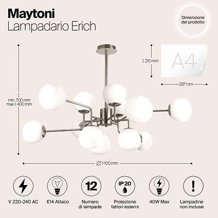 Люстра Maytoni Erich MOD221-PL-12-N - фото