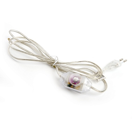 Сетевой шнур с диммером 230V 2м,  прозрачный, DM103-200W - фото