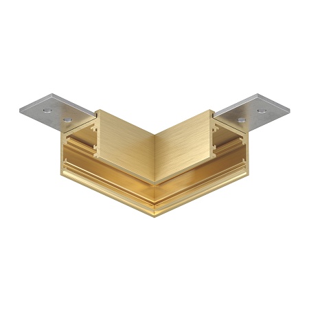 TR5731-SB Угловой элемент для трека SHINE BASE 90° потолок-потолок, сатинированная латунь, алюминий - фото