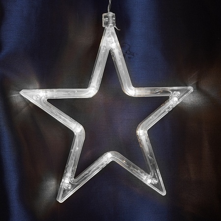 Светодиодная гирлянда Feron CL29 бахрома Звезды  3м  + 3м 230V 5000K, статичная, c питанием от сети, прозрачный шнур - фото