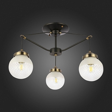 Светильник потолочный Черный, Бронза/Прозрачный, Белый E27 3*60W SLE110302-03 - фото