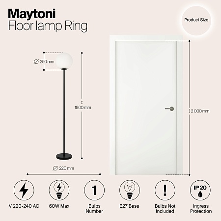 Напольный светильник (торшер) Maytoni Ring MOD013FL-01B - фото