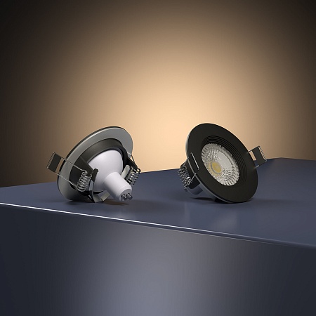 Светильник встраиваемый City GU10 черный IP44 25060/01 Elektrostandard - фото