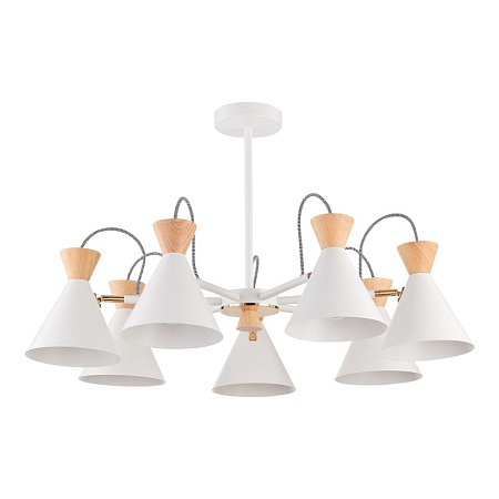 Светильник потолочный Белый, Золотистый/Белый, Светлое дерево E14 7*40W SLE125102-07 - фото