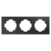 Рамка 3-местная, стекло, STEKKER GFR00-7003-06,серия Катрин, графит